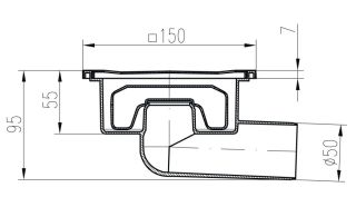 Душевой трап Paini 326XN с решёткой Sun 15см хром глянец